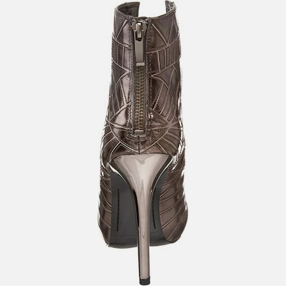 NWOB Sam Edelman Queenie Pewter Corset Open-Toe Bootie - Picture 7 of 12